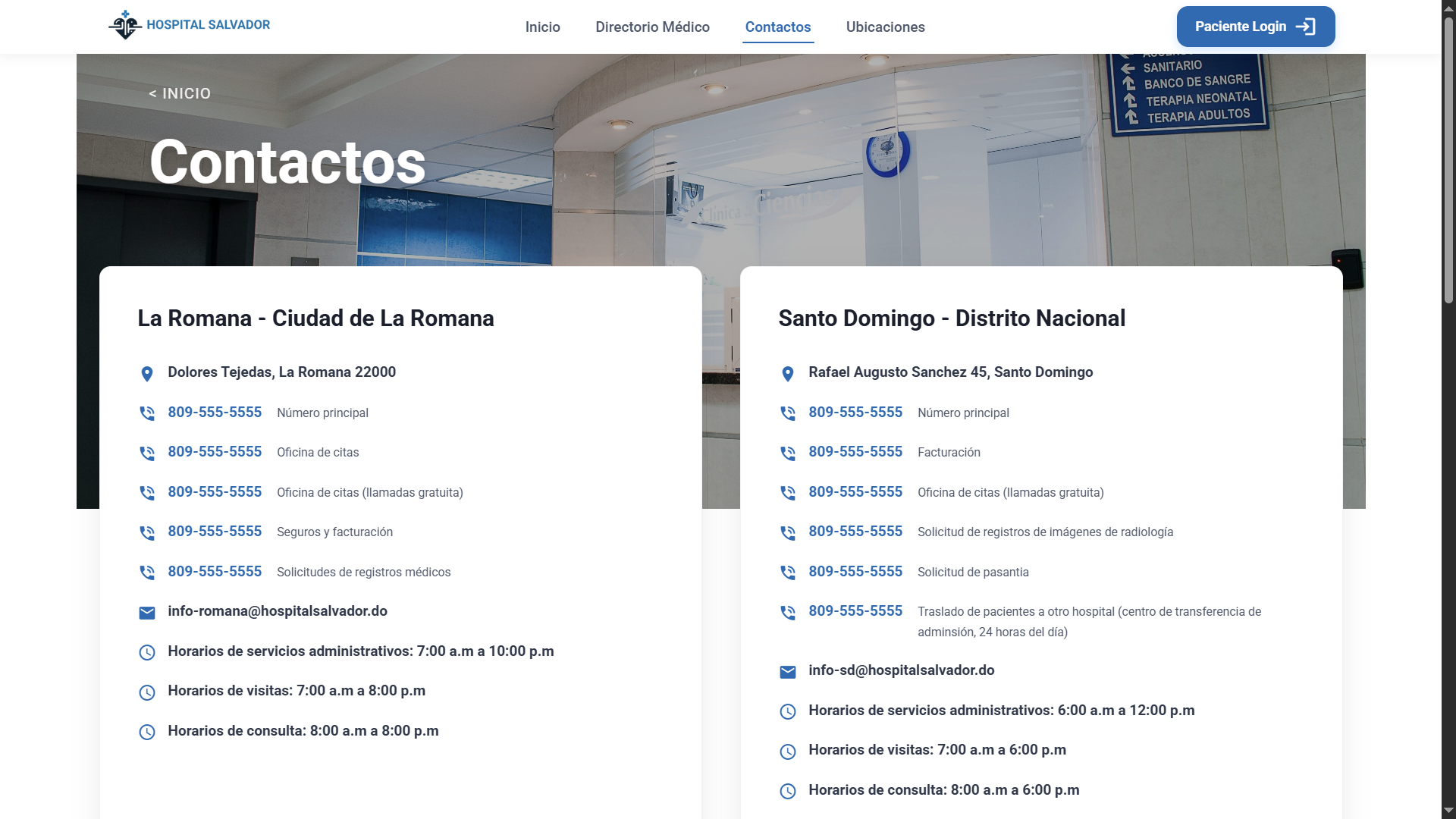 Centro Médico Cliente - Contact 1