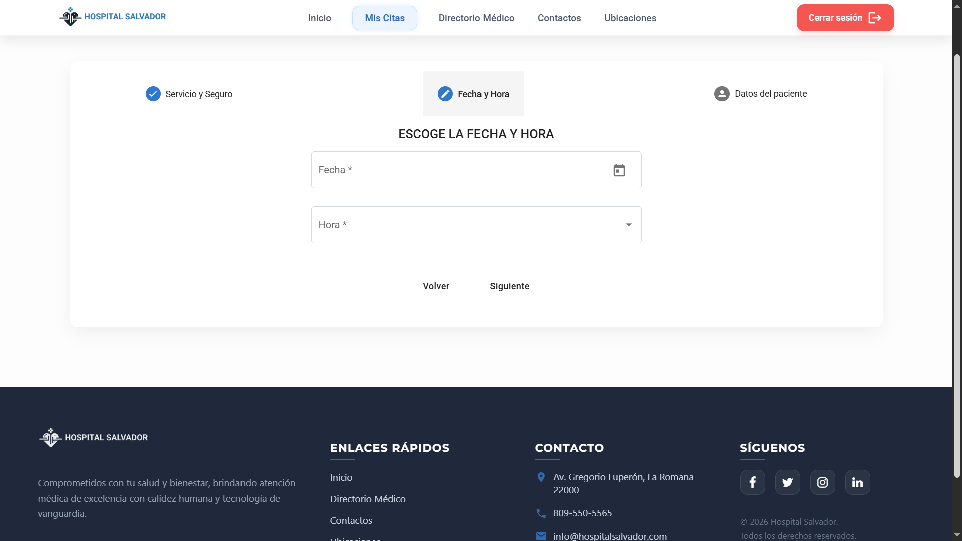 Centro Médico Cliente - Create Appointment 2