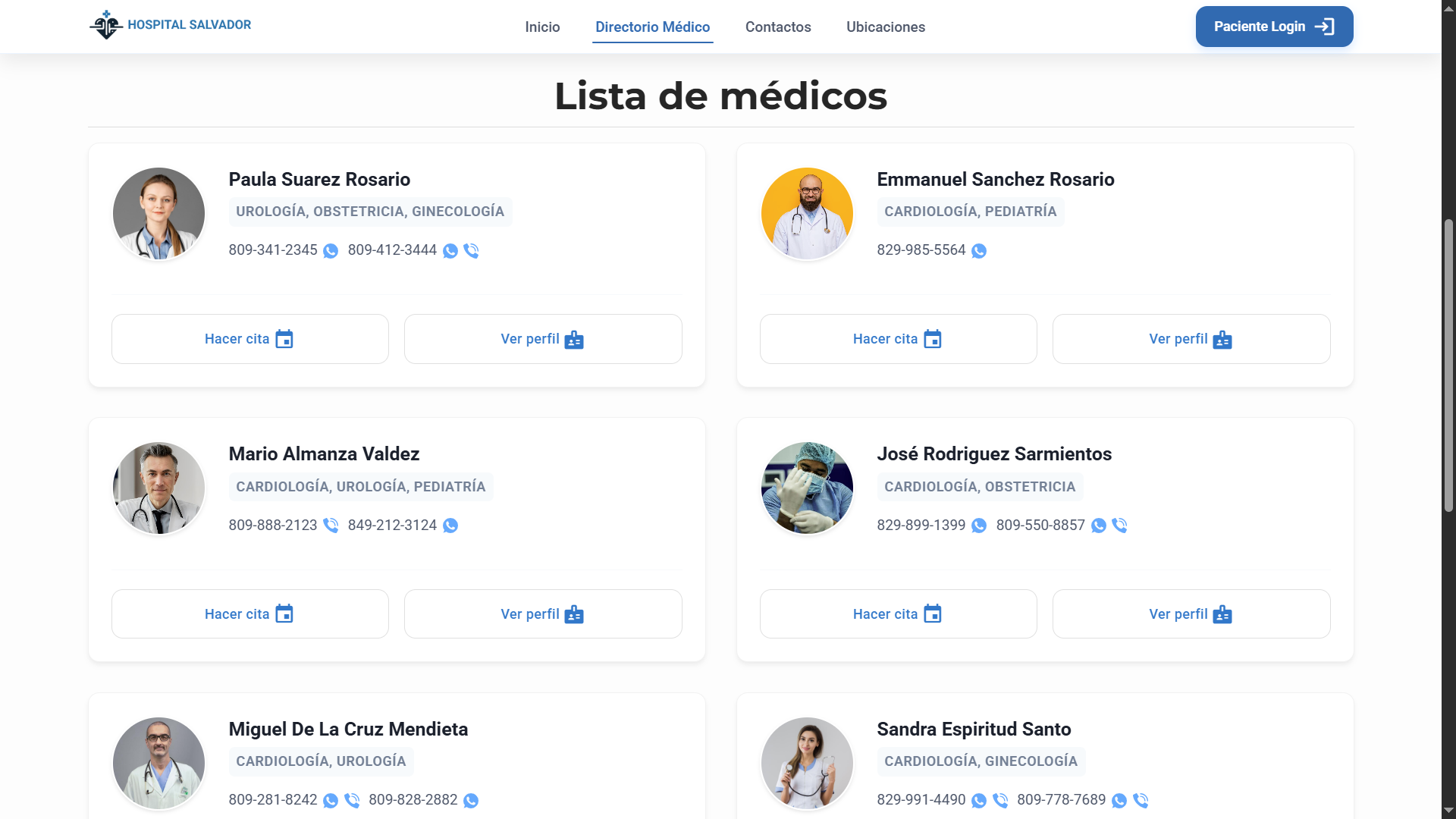 Centro Médico Cliente - Medical Directory 2