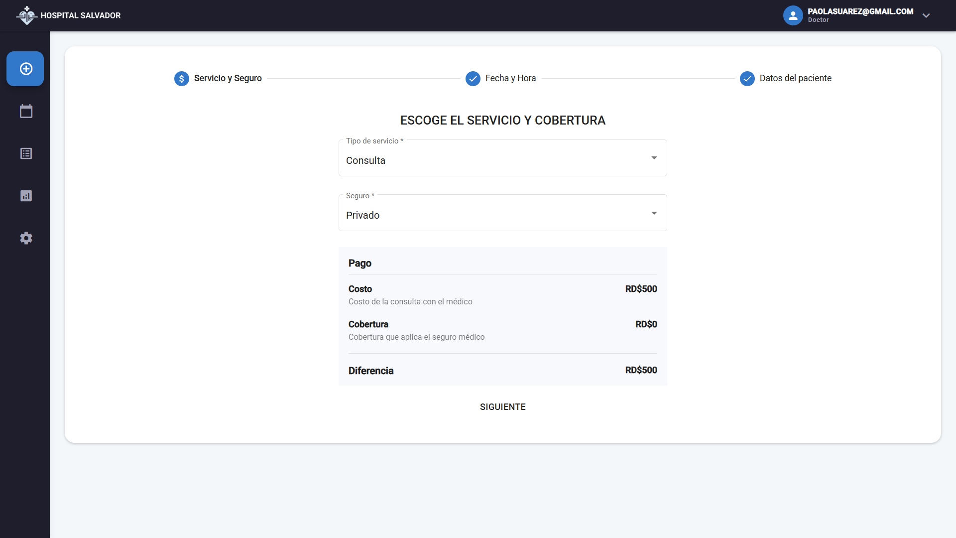Centro Médico Doctor - Create Appointment 1