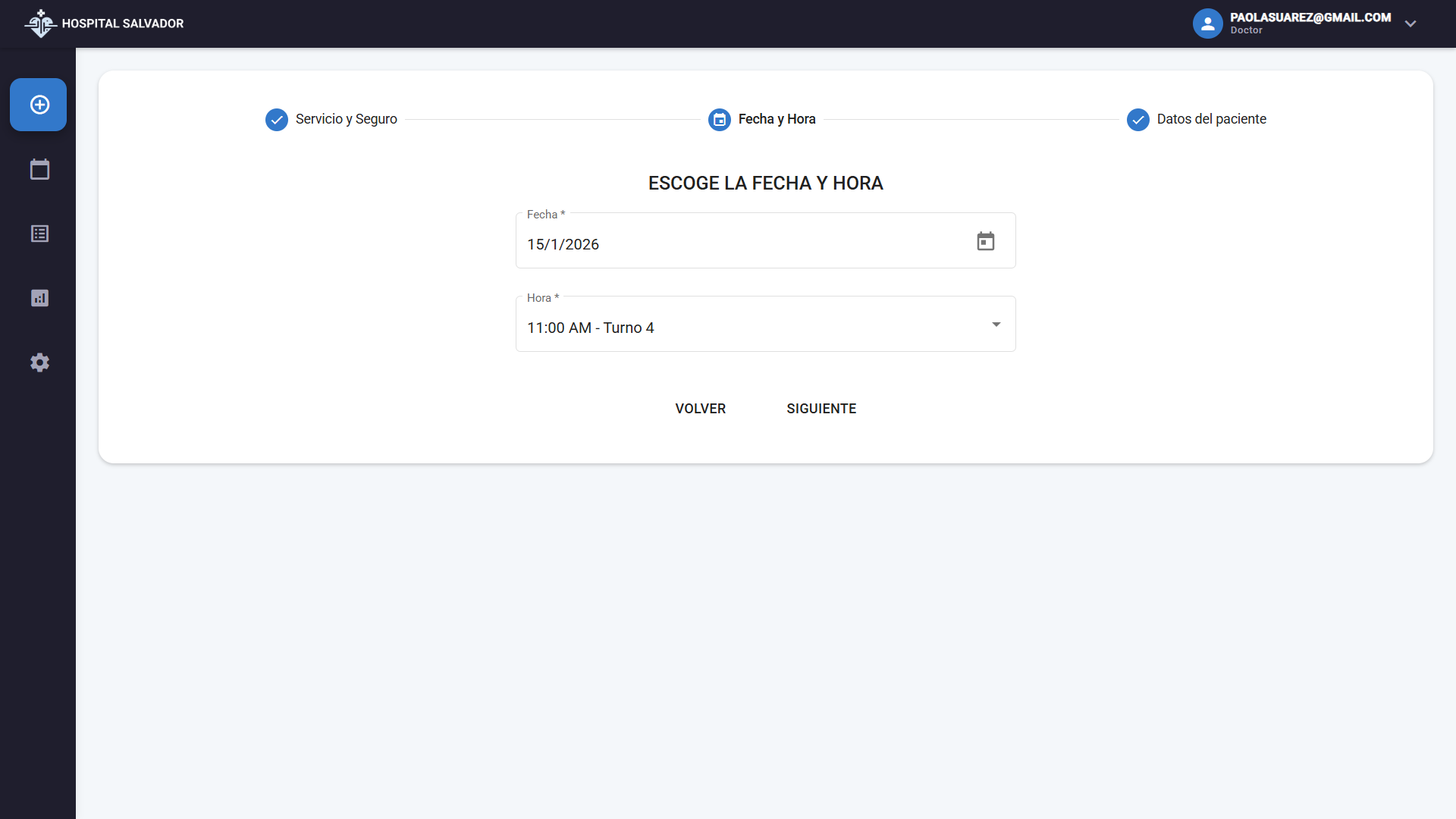 Centro Médico Doctor - Create Appointment 2